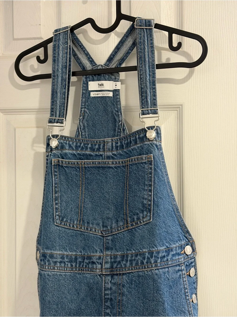 Simons Light Blue Denim Wide-Leg Women's Overalls - Picture 3 of 3